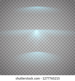 Glow special light effect, flare, star and spark Isolated. Vector lights