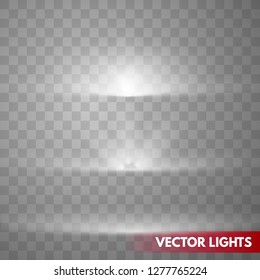Glow special light effect, flare, star and spark Isolated. Vector lights