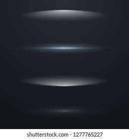 Glow special light effect, flare, star and spark Isolated. Vector lights