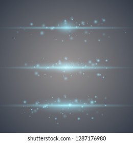Glow special light effect, flare, star and spark Isolated. Vector lights 