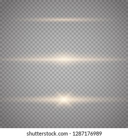 Glow special light effect, flare, star and spark Isolated. Golden Vector light