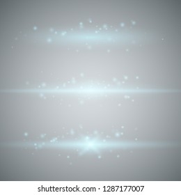 Glow special light effect, flare, star and spark Isolated. Vector lights 