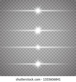 Glow special light effect, flare, star and spark Isolated. Vector lights