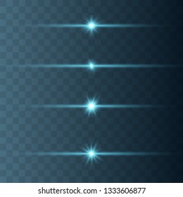 Glow special light effect, flare, star and spark Isolated. Vector lights
