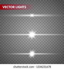 Glow special light effect, flare, star and spark Isolated. Vector lights