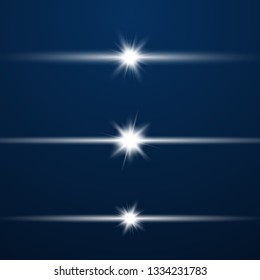 Glow special light effect, flare, star and spark Isolated. Vector lights