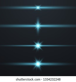 Glow special light effect, flare, star and spark Isolated. Vector lights
