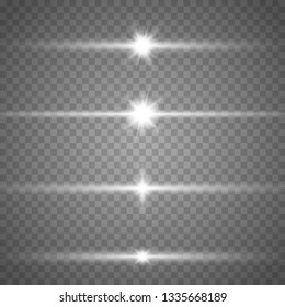 Glow special light effect, flare, star and spark Isolated. Vector lights