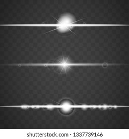.Glow special light effect, flare, star and spark Isolated. Vector lights 
