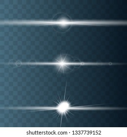 .Glow special light effect, flare, star and spark Isolated. Vector lights 