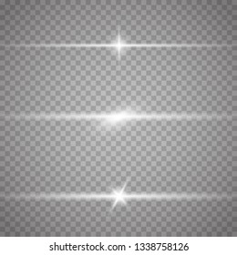 Glow special light effect, flare, star and spark Isolated. Vector lights 