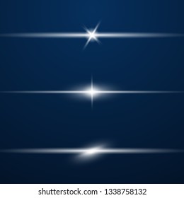 Glow special light effect, flare, star and spark Isolated. Vector lights 