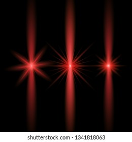 Glow special light effect, flare, star and spark Isolated. Vector lights