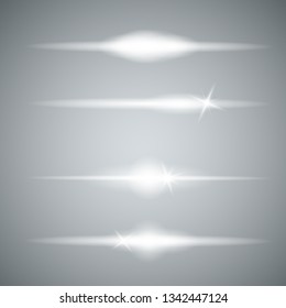 Glow special light effect, flare, star and spark Isolated. Vector lights..