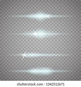 Glow special light effect, flare, star and spark Isolated. Vector lights..