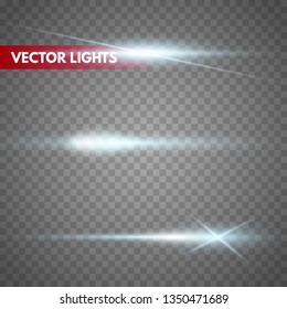 Glow special light effect, flare, star and spark Isolated. Vector lights ...