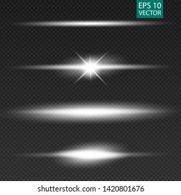 Glow special light effect, flare, star and spark Isolated. Vector lights
