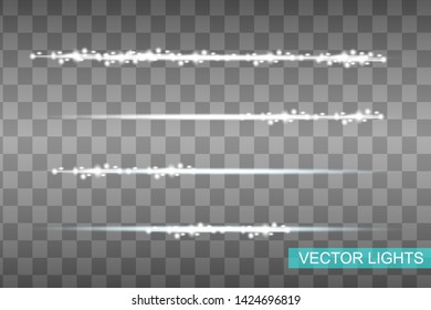 Glow special light effect, flare, star and spark Isolated. Vector lights