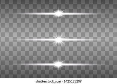 Glow special light effect, flare, star and spark Isolated. Golden Vector light