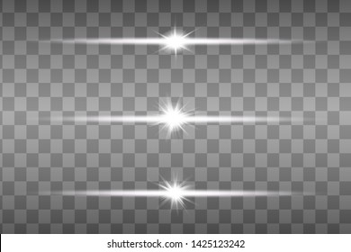 Glow special light effect, flare, star and spark Isolated. Golden Vector light