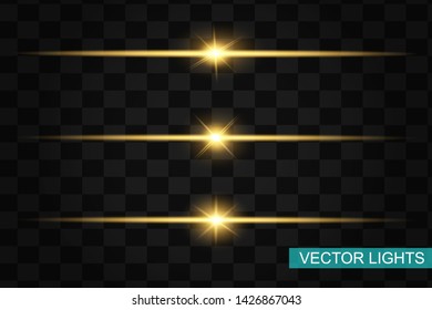 Glow special light effect, flare, star and spark Isolated. Vector lights