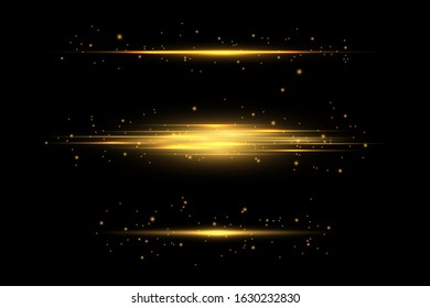 Glow special light effect, flare, star and spark Isolated. Golden Vector light