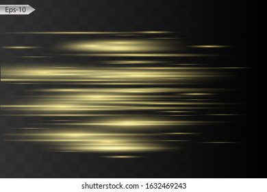 Glow special light effect, flare, star and spark Isolated. Golden Vector light