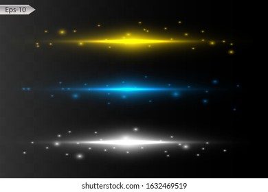 Glow special light effect, flare, star and spark Isolated. Blue Vector light