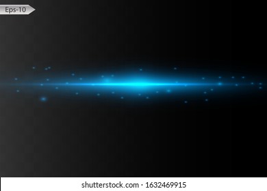 Glow special light effect, flare, star and spark Isolated. Blue Vector light