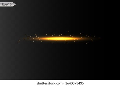 Glow special light effect, flare, star and spark Isolated. Golden Vector light