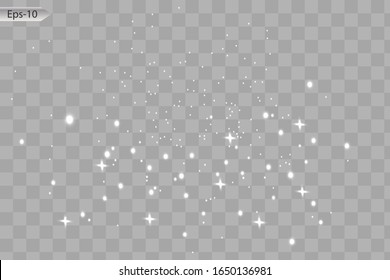 Glow special light effect, flare, star and spark Isolated. White Vector light