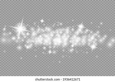 Glow special light effect, flare, star and spark Isolated. Golden Vector light