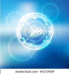 Glow spin neon circles abstract background. Vector illustration