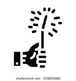 glow stick glyph icon vector. glow stick sign. isolated contour symbol black illustration