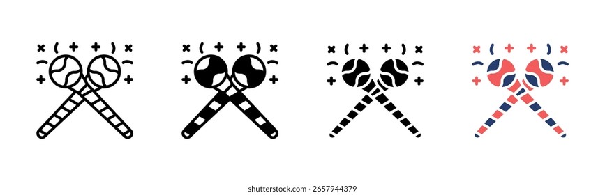 Coleção de vários estilos de folha de ícone do Glow Stick