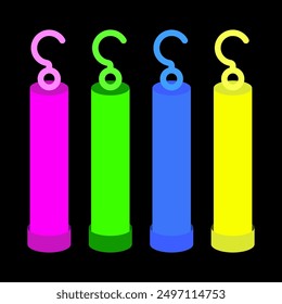 Glow sticks for camping vector cartoon illustration isolated on a white background.