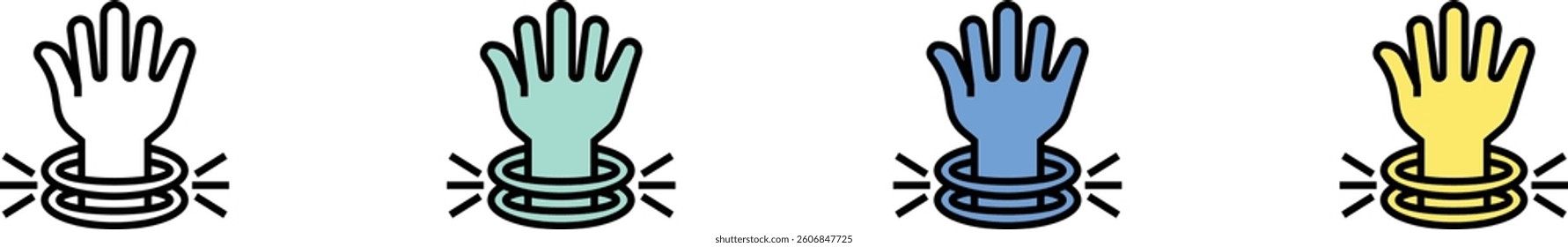 glow sticks icon. Outline, Green, Blue and Yellow Style Design Isolated On White Background