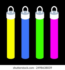 Glow sticks for kids vector cartoon illustration isolated on a white background.