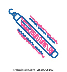 glow sticks rave retro doodle icon sketch vector. glow sticks rave retro sign. isolated symbol illustration
