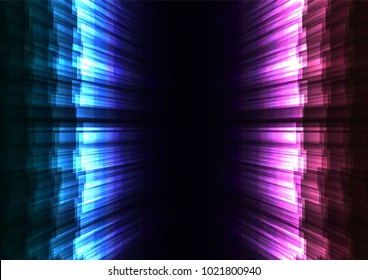 glow stripe overlap in dark background, blue and pink opposite wall bar layer backdrop, technology template, vector illustration