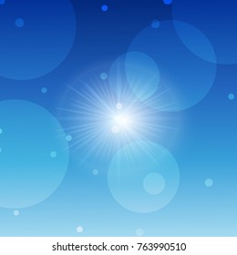 Glow sun light effect on transparent background. Vector.