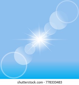Glow sun light effect on transparent background. Vector.