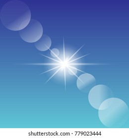 Glow sun light effect on transparent background. Vector