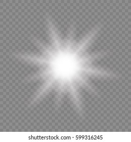 Glow Of The Glow. Sun Rays. The Star Flashed Sparks - Stock Vector.