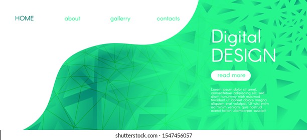 Glow Technology Brochure. Gradient Science Illustration. Business Landing Page. Digital Triangle Pattern. Neon Technology Banner. Glow Science Landing Page. Green Technology Futuristic Background.