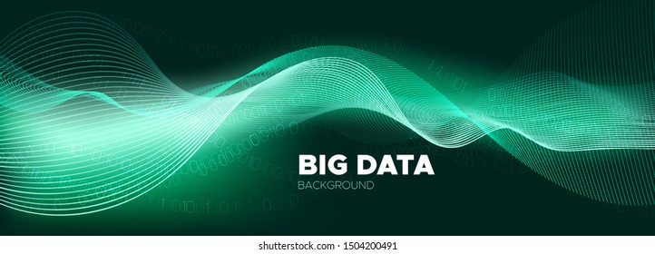 Glow Technology Illustration. Big Data Analysis. Blue Coding Binary Flow. Matrix Number. Neon Technology Abstract. Green Vector Big Data. 3d Tech Abstract. Matrix Digits. Technology Pattern.