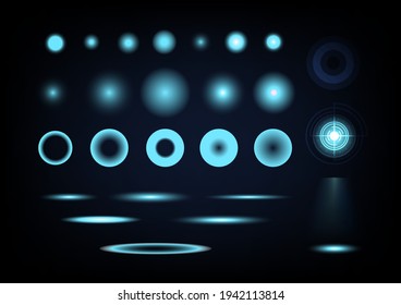 Tecnología brillante, ilustración vectorial de la colección de gradientes de neón