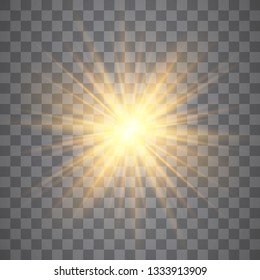 Glow transparent vector light effect set, explosion, glitter, spark, sun flash. 