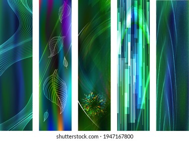 glow vector background set  with leaf fall down