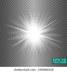 Glow white light effect set, lens flare 